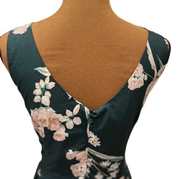 City Chic Sleeveless Fit and Flare Floral Midi Dress in Jade – Size 14 - Picture 9 of 11